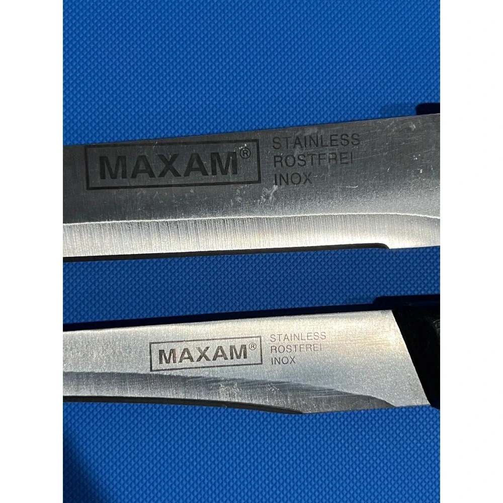 Maxam Stainless Steel Knife Set 2pc Rostfrei Inox Utility Kitchen Knives Black